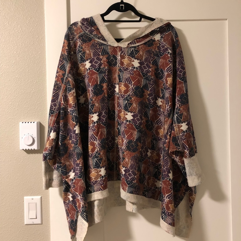Free People Hooded Poncho